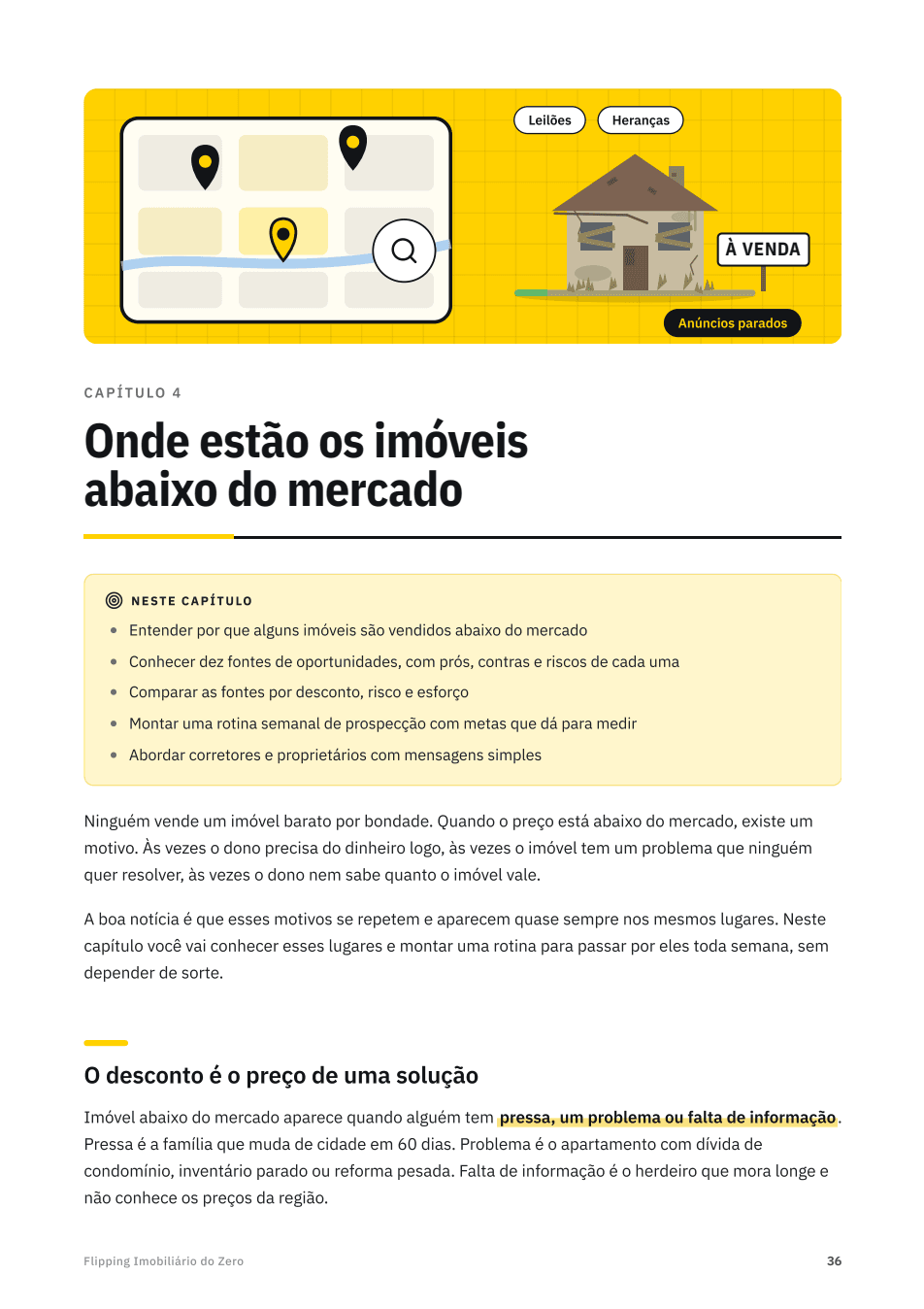 Página do guia sobre onde achar imóvel abaixo do preço